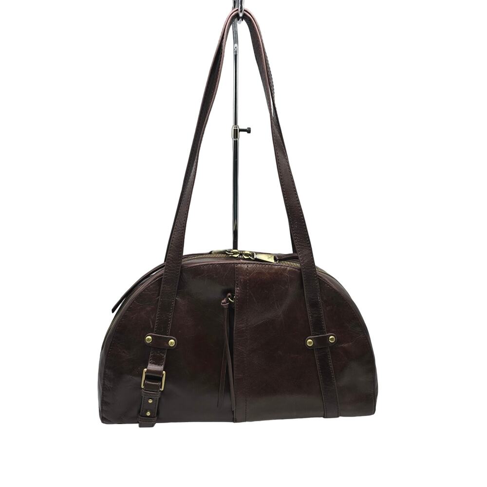Hobo International Women's Beckon Leather Shoulder Bag Dark Brown Office Work